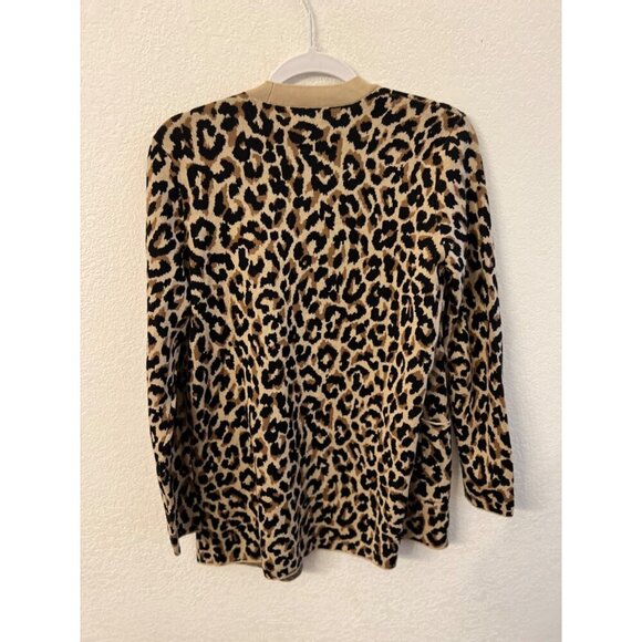 J Crew leopard print sweater cardigan women size small - Picture 2 of 5